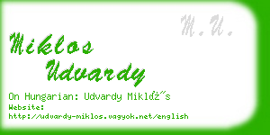 miklos udvardy business card